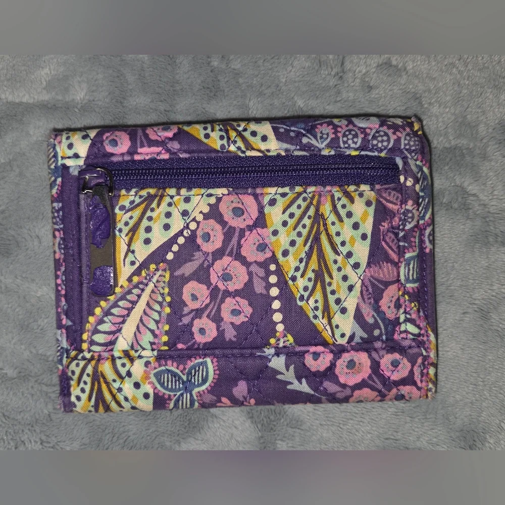 Vera Bradley Purple Floral Quilted Wallet - Picture 2 of 5
